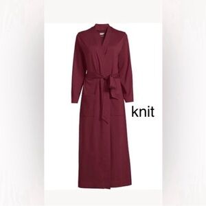 LANDSEND Robe Women's Cotton Long Sleeve Midcalf Robe Belted Tie Closure